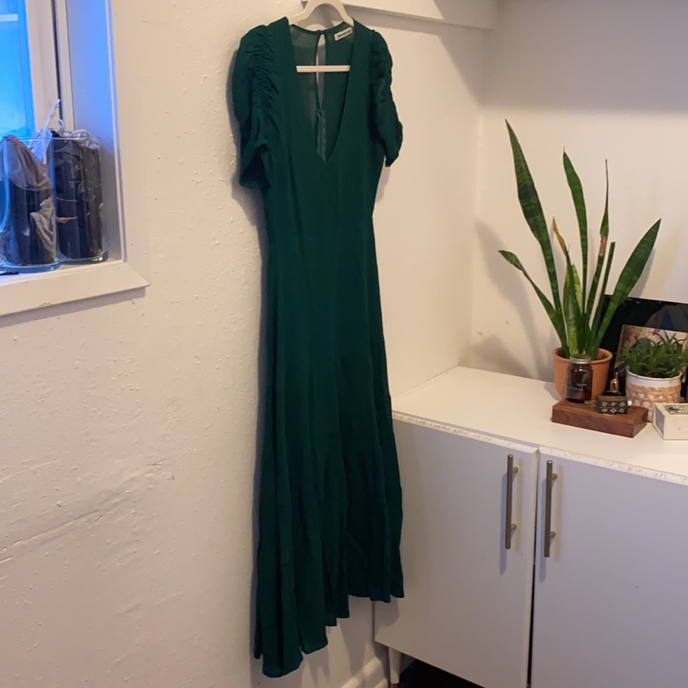REFORMATION EMERALD GREEN COSA MIDI DRESS SIZE 6 - Picture 4 of 7